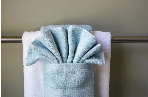 towels folded as flowers