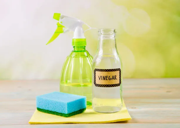vinegar and cleaning tools