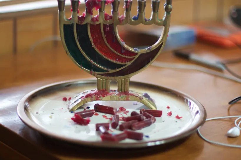 plate to be cleaned after celebrating hannukkah