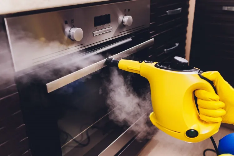 oven cleaning with a vapor machine