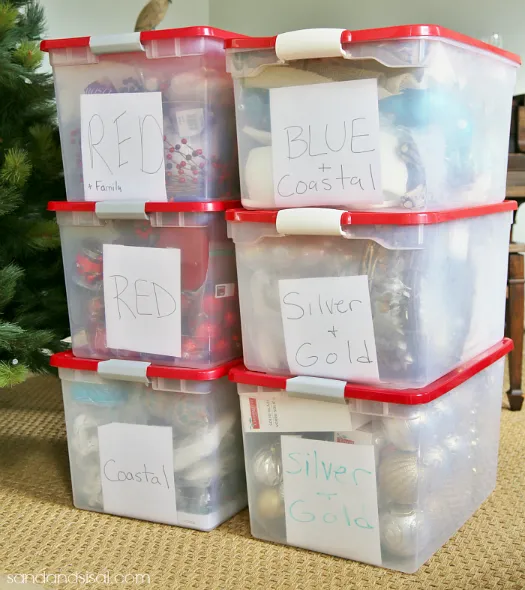 boxes to organize all christmas ornaments