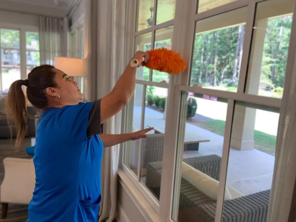 cleaning windows from inside
