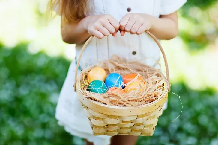 basket full of easter eggs