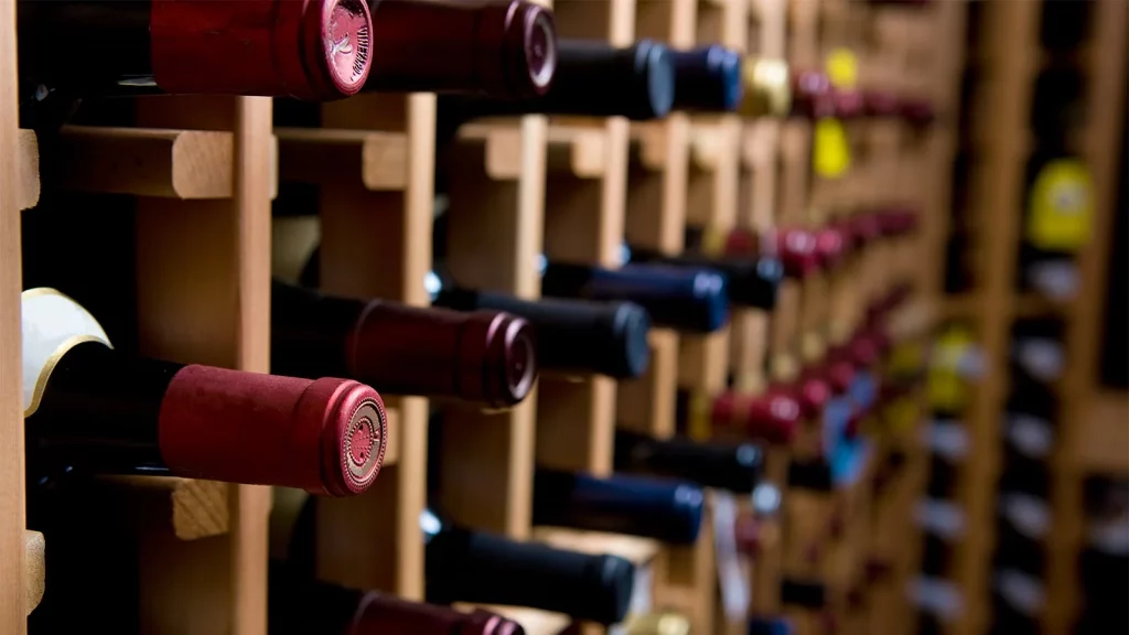 storage tips for wine: wine in a cellar stored horizontally